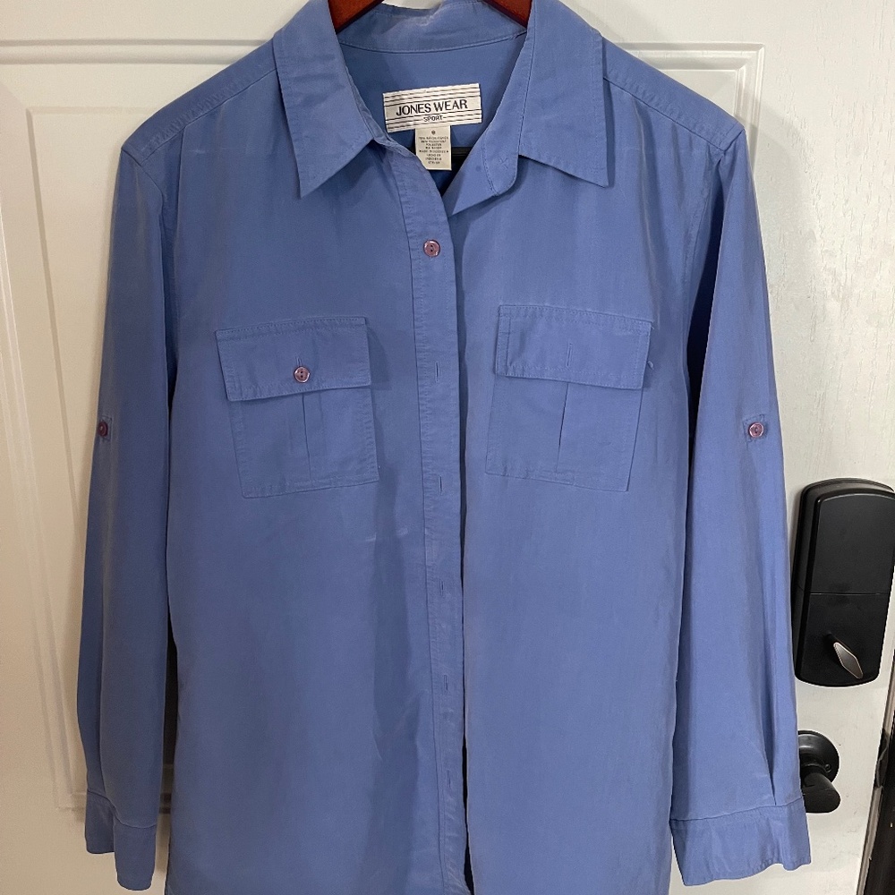 Womens blue dress shirt